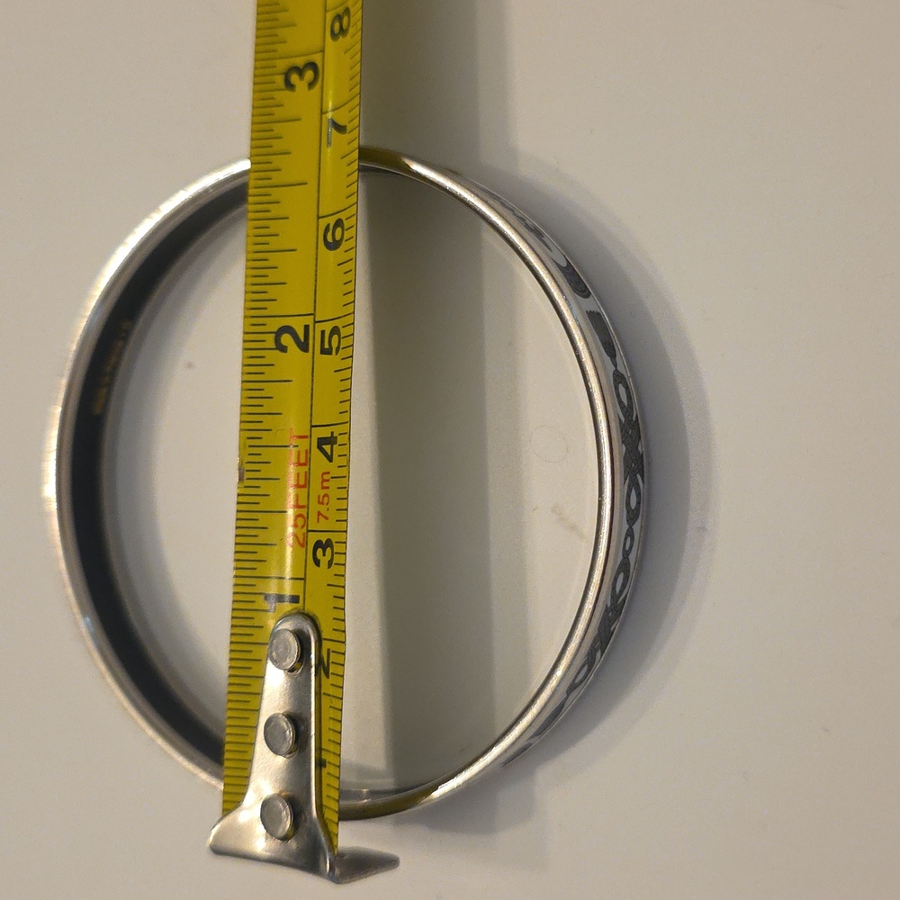 Hermes Enamel Rope Pattern Bangle White/Silver - Picture 9 of 10